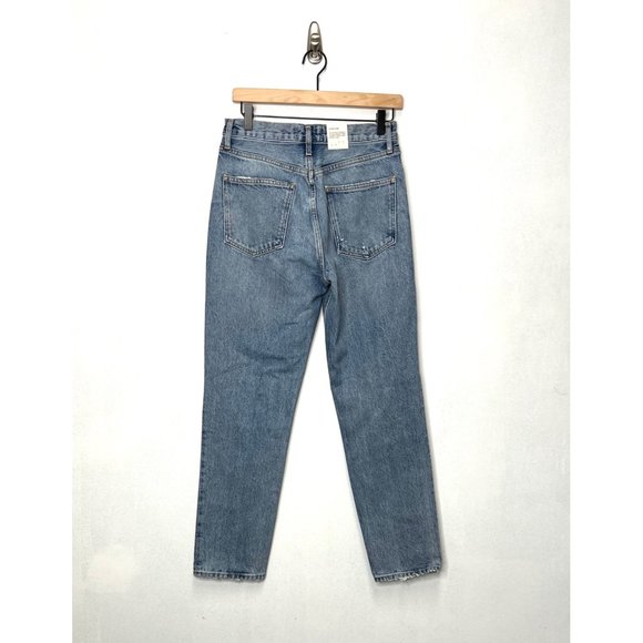 Agolde Fen High Rise Relaxed Taper Destroyed Blue Jeans Size 29 - Picture 5 of 5